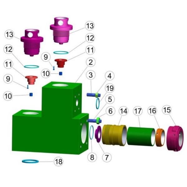 SOUTHWEST 8494-25A FLUID END FOR EMSCO FC-2200 mud pump, EMSCO FC-2200 MUD PUMP FLUID END MODULE, LINER, PISTON