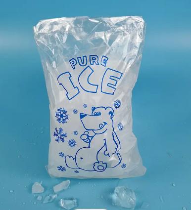 Poly Disposable Ice Cube Plastic Bags Drawstring Gravure Printing