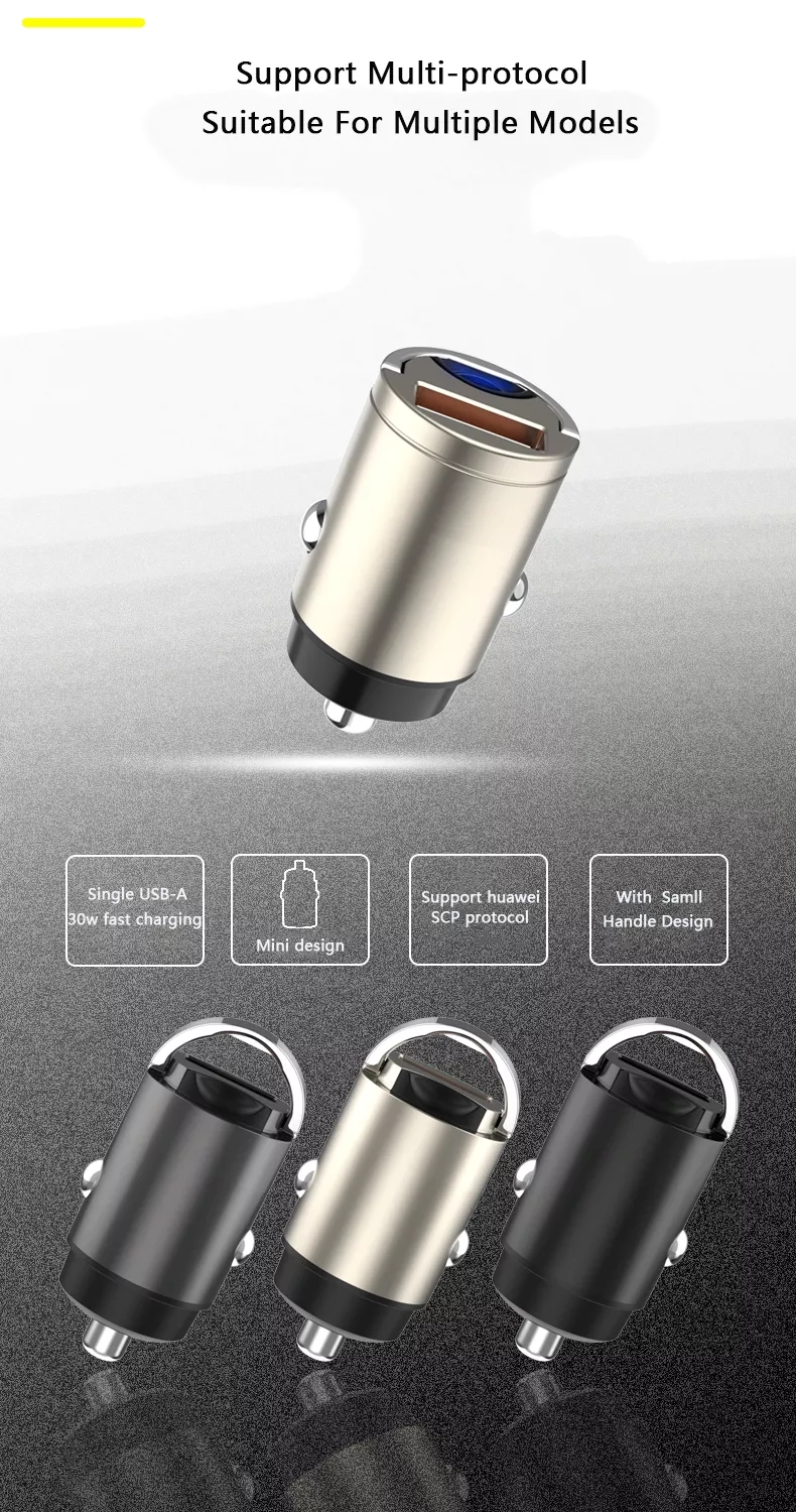 супер быстрый USB сплава металла заряжателя электрического автомобиля 30W для сотового телефона