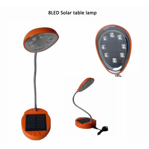 8LED solar power table lamp, can powered by USB cable