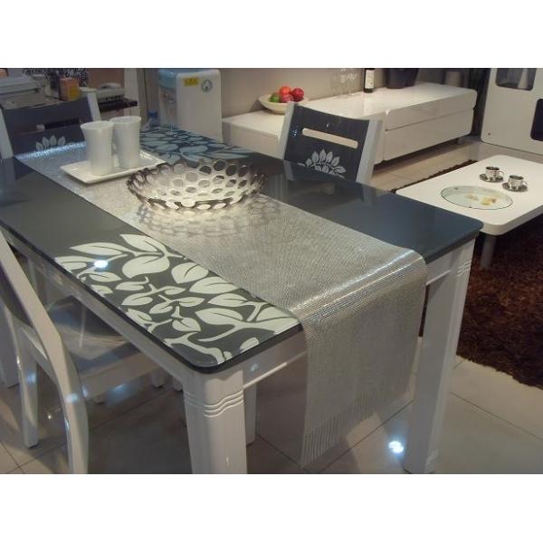 Silver Metallic Mesh Fabric Fireproof / Shrink Proof For Table Decoration