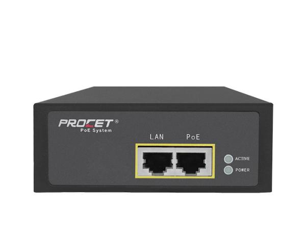 ODM OEM Single Midspan 95 Watt Industrial PoE Injector With LED Indicator