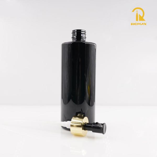 450ml Black PET Pump Bottle – For Shampoo & Body Wash, Elegant Flat Shoulder Design