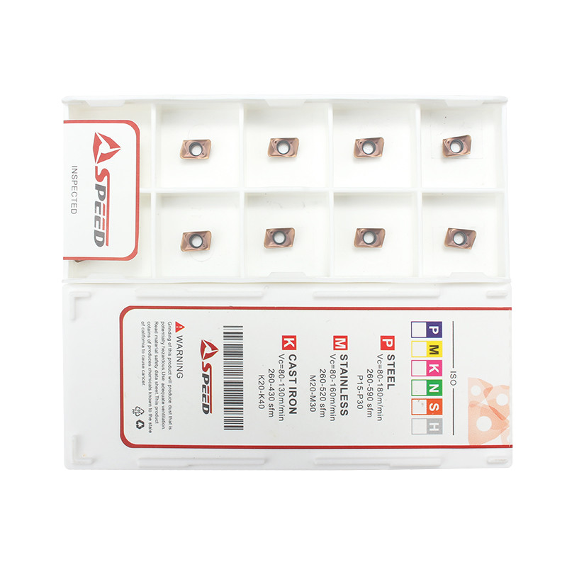 Скорость PVD/CVD JDMT070208R Карбидная фрезерная вставка с черным и бронзовым долговечным покрытием