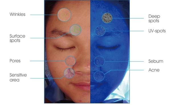 Para o CE branco FDA do analisador mágico cosmético da pele do espelho do analisador da cara do analisador 3D do doutor Profissional Pele Análise Facial