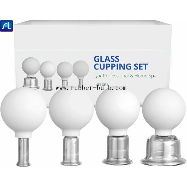 Glass Facial Cupping Set-Silicone Vacuum Suction Massage Cups Anti Cellulite Lymphatic Therapy Sets For Eyes, Face And B