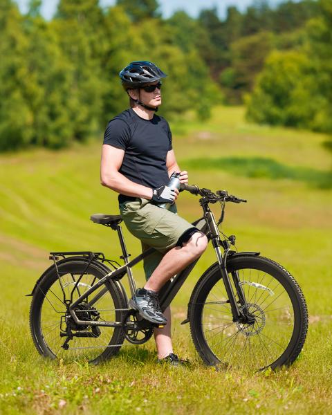 27.5 Electric City Bike Brushless Rear Hub Motor 15Ah Lithium Battery Carbon Steel Front Suspension 500W Electric Mountain Bike