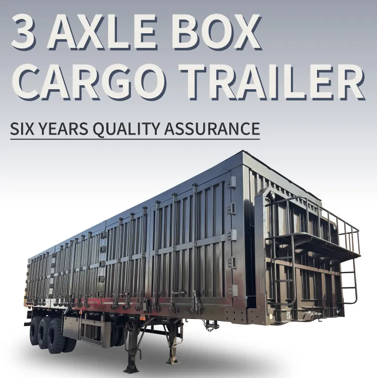 New Factory Supply 3 Axle Cargo Box Type Semi-Trailer Carbon Steel 40 Tons Fully Enclosed Transport Cargo Van Semi-Trailer