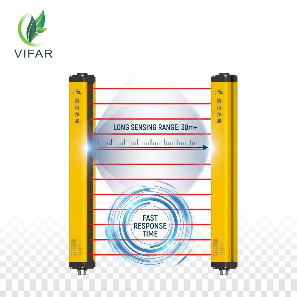 Safety Curtain Sensor Delivering Presence Detection To Improve Safety Compliance And Reduce Workplace Accidents In Factories
