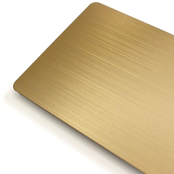 PVD Yellow Rose Four Feet Hairline Stainless Steel Sheet