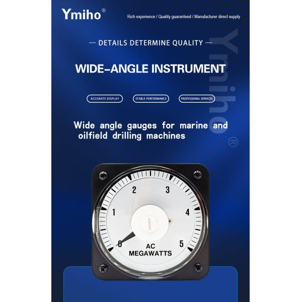 Wide-Angle Analog AC Megawatt Meter – 0-5MW Marine & Industrial Power Monitoring