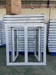 Ventanas de vidrio abierto de doble acristalamiento de plástico UPVC