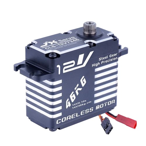 New CLS-12V7346 JX Servo 46KG 12V 180 Degrees HV High Precision Steel Gear Digital Coreless Servo CNC Aluminium Shell Servo