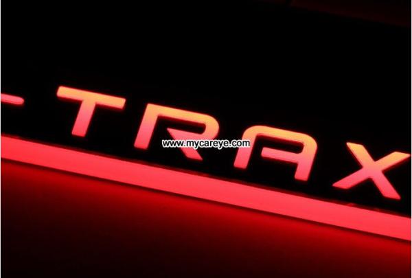 Holden Trax Car accessory stainless steel scuff plate door sill plate lights LED