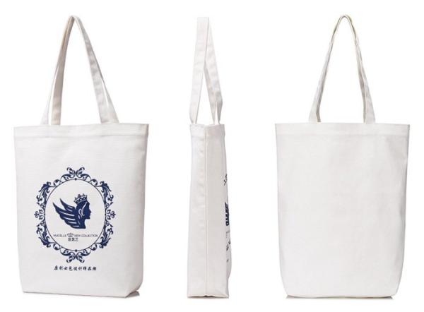 Open Closure Type Custom Canvas bags , Womens Printed Fabric Tote Bags