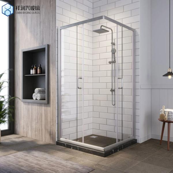 90cm Luxury One Piece Rose Gold Stainless Steel Shower Enclosure with Tempered Glass