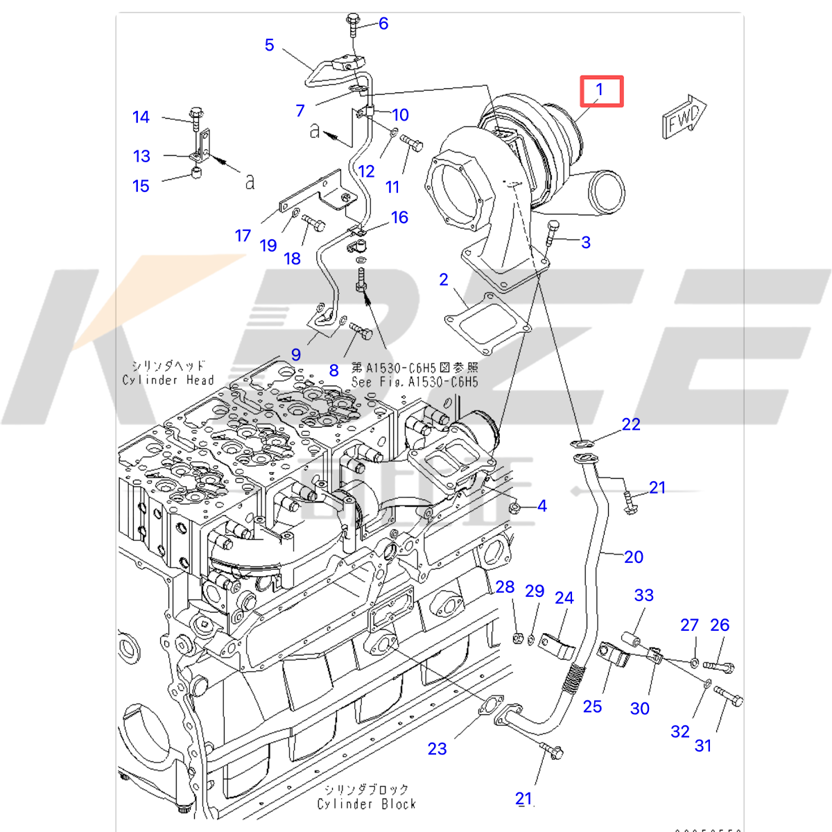 KBZE 6502-52-5010 KOMATSU PC1250-8 EXCAVATOR KTR130 6502-52-5040TURBOCHARGER ASSY FOR SAA6D170E-5 ENGINE