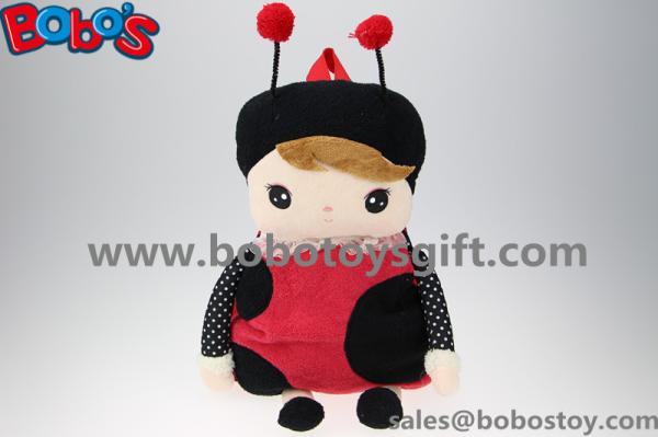 19.6The Beetle Cartoon Character Plush Backpack for Children in Kindergarten Pupils