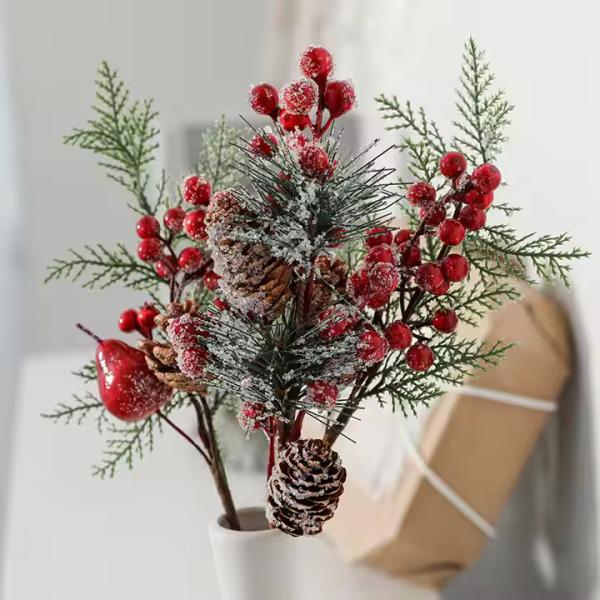 Christmas Decoration Supplies Picks Articulos Decoracion Artificial Foam Christmas Glitter Flower Picks