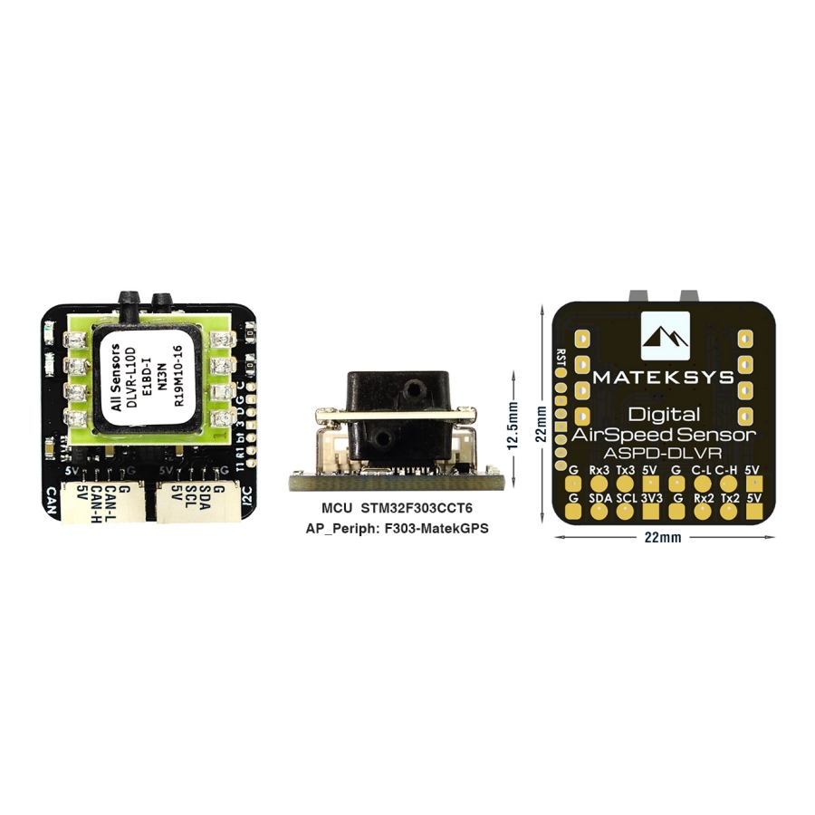 Matek Mateksys Digital Airspeed Sensor Aspd-Dlvr for Rc Drone/Quadcopter/Airplanematek L431