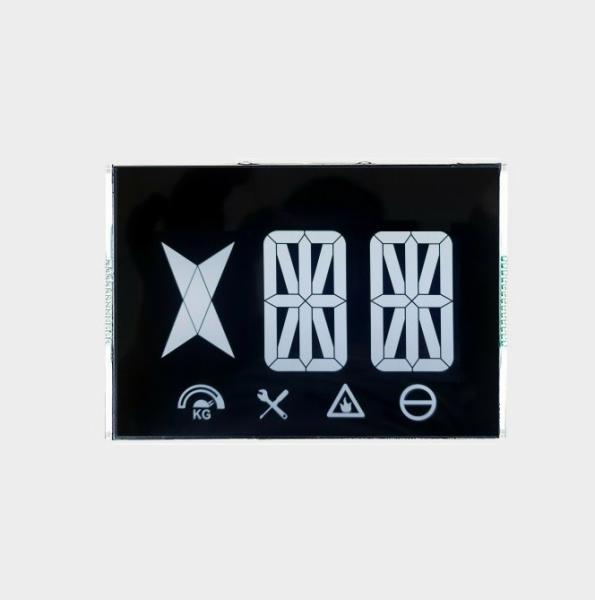 Stn 24 Pin 16 Segment Lcd Display VA Negative With White Digits And Metal Pins