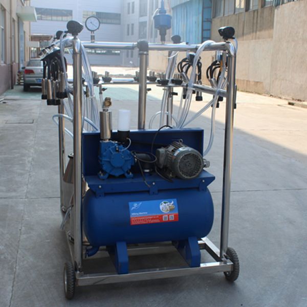 Four Bucket Mobile Vacuum Pump Milking Machine with 60:40 Pulsation Ratio and 380V-50Hz Power for Cows