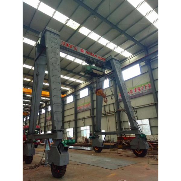 10 Tons Single Beam Gantry Crane Rubber Tyred With European Style Hoist