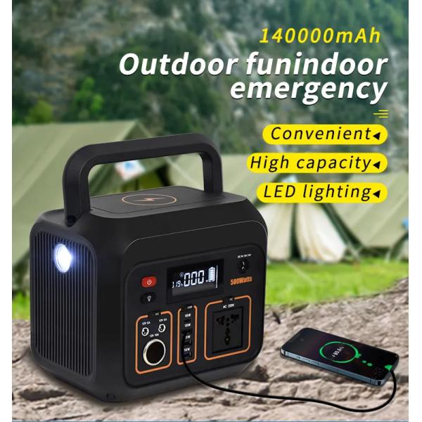 Outdoor Portable Generator Power Station Pure Sine Wave 140000mAh 518Wh