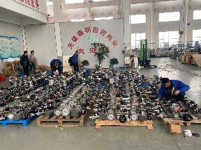 aluminum alloy  grey body with yellow caps pneumatic actuator