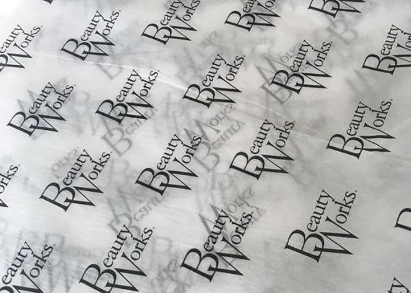 White Color Tissue Wrapping Paper Black Logo Printed Eco - Friendly Acid - free