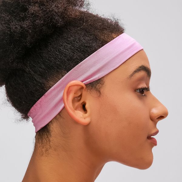 Stretch Yoga Sports Headband Moisture Wicking Non Slip Pink for Running Workouts