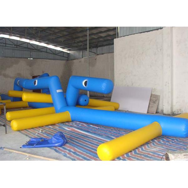 Outdoor Giant Inflatable Water Game / Inflatable Floating Water Park Trampoline Combo