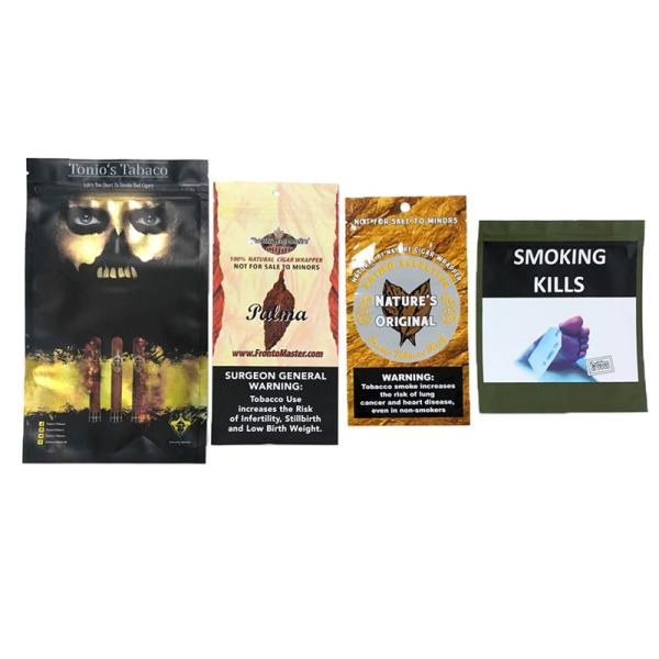 Водостойный табачный упаковочный мешок на заказ Пластиковый цип Бакси мешок