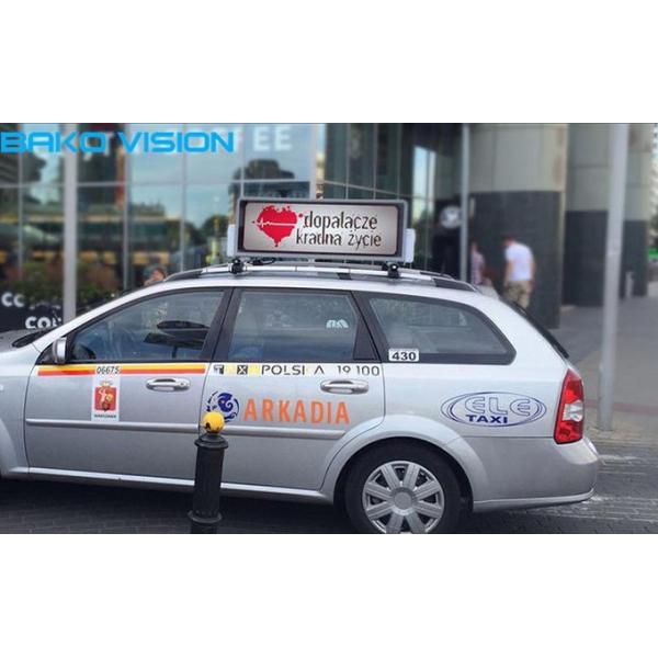 Movable Aluminum 5500 Nits Taxi Roof LED Advertising Screen