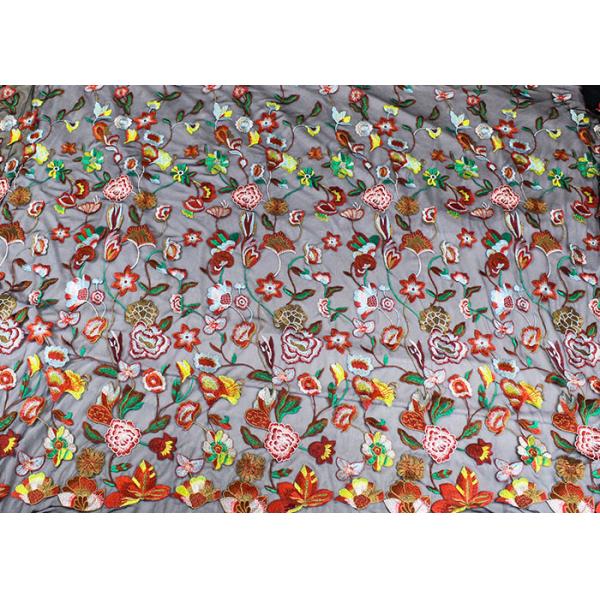 Яркое 3Д покрасило ткань шнурка вышивки цветка для дам Веддинг Дрессмакинг