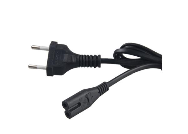 Black Pvc Brazil Power Cable 2pin Plug Retractable Power Cord For Home Appliance