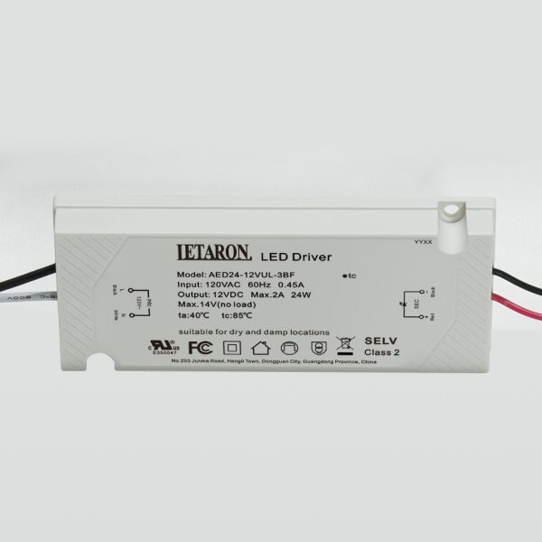 UL Listed 24W LED Driver for Bathroom Mirror & Under Cabinet Lights, 12V/24V Class II