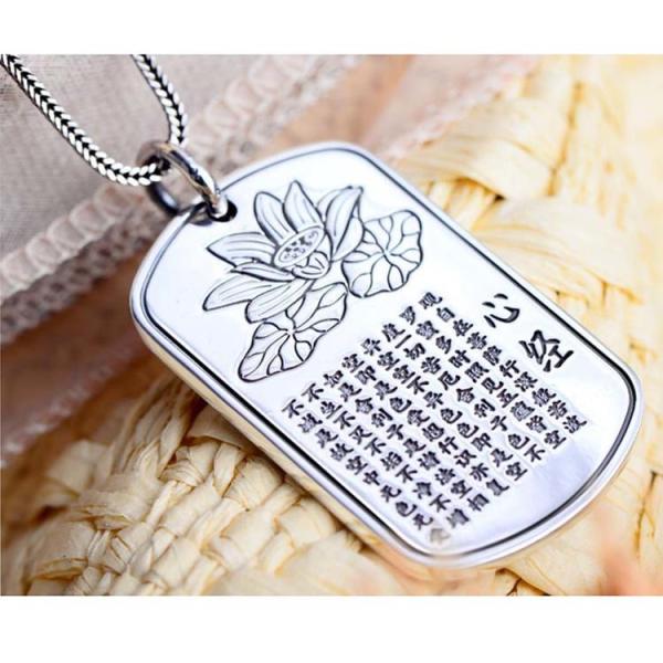 Sterling Silver Wheat Chain  Engraved Chinse Word Women's Men's Dog Tag Necklace(N6030802)