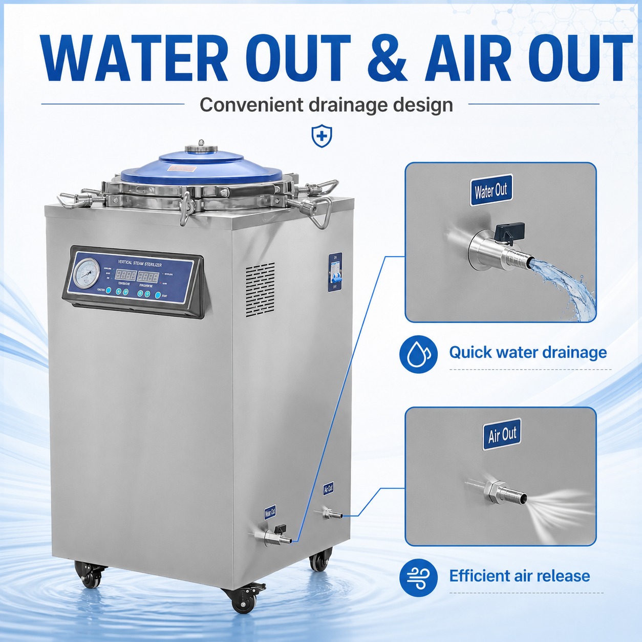 Vertical Steam Autoclave Sterilizer DGLS-B 50L Stainless Steel Lab Sterilization Equipment with Digital Automatic Control