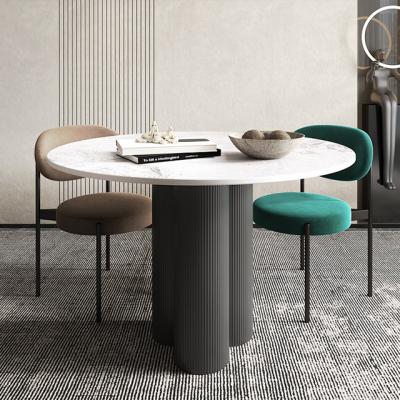 Rock Plate Contemporary Marble Dining Table Round Dining Table Chair