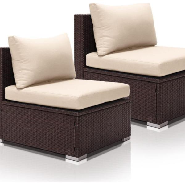 Indoor/Outdoor Furniture Sets Rattan All-Weather Washable Cushions with Coffee Table Rattan Sectional Sofa