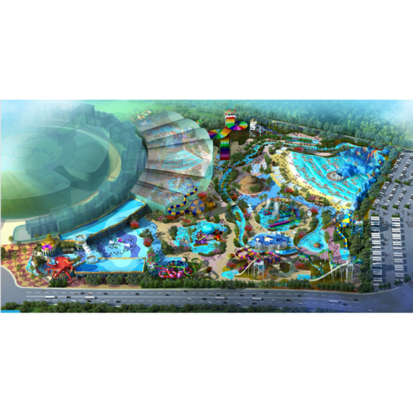 Fiberglass Steel Kids Splash Water Playground Interactive Water Slide Splash Pad