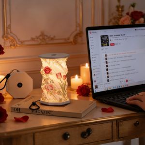 3D Novelty Folding Handmade Paper Lights Table Lamp Customized