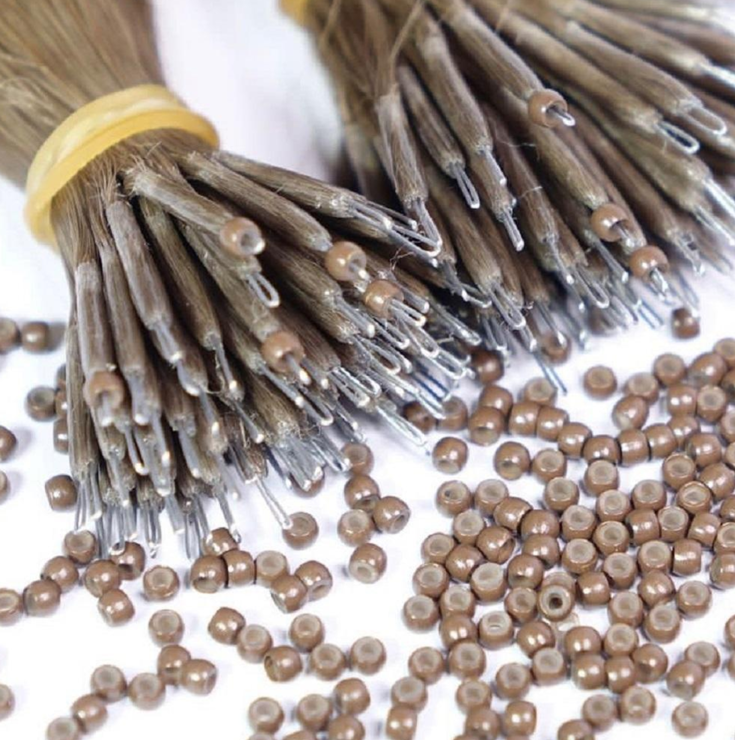 Wholesale 12A Remy Micro Link Beads Nano Ring Hair Extensions Double Drawn Russian Human Hair Extension Nano Ring Tips
