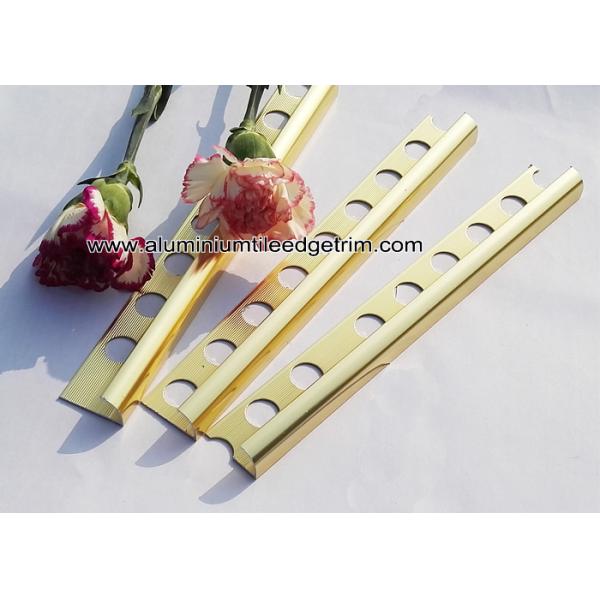 Curved Shine Gold Aluminium Tile Edge Trim 10mm x 2.44m / 2.5m / 2.6m