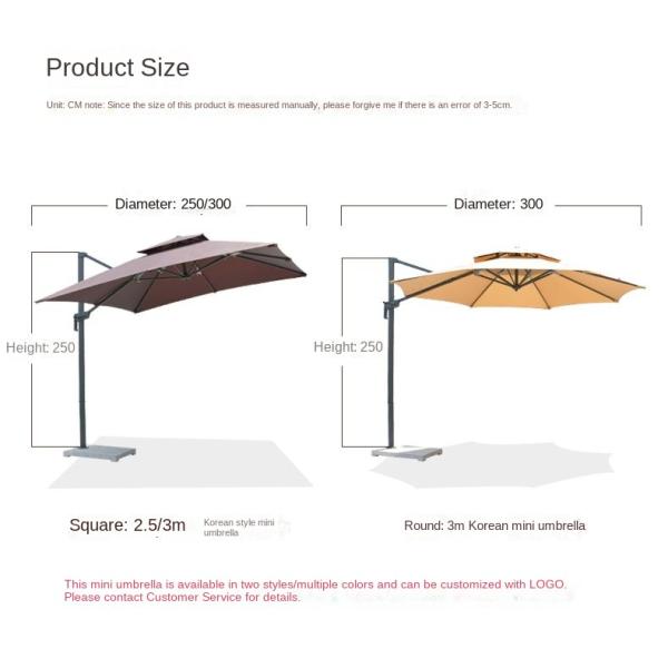 OEM Aluminum Pole Parasol Garden Patio Table Umbrella Radii 1.25m