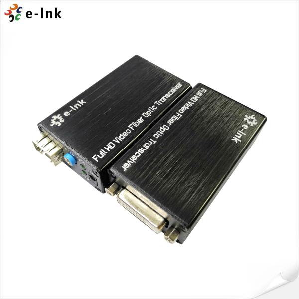 Mini DVI Fiber Optic Extender With External Stereo 20km Range 1600*1200 @60Hz