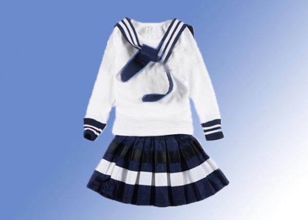 Cotton Woven Technics Little Girl School Dresses With Print Or Embroidery Logo
