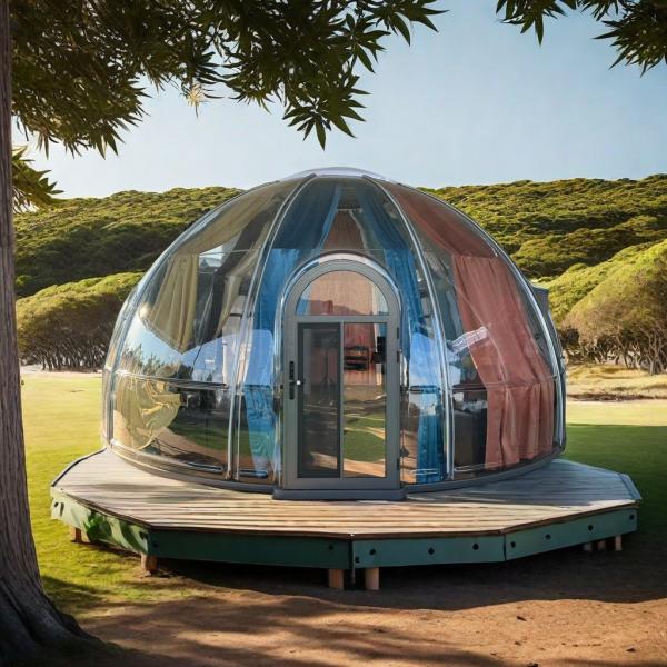 UV Resistant Transparent PC Bubble House Waterproof Geodesic Dome Tent for Outdoor Glamping  Used for Entertainment