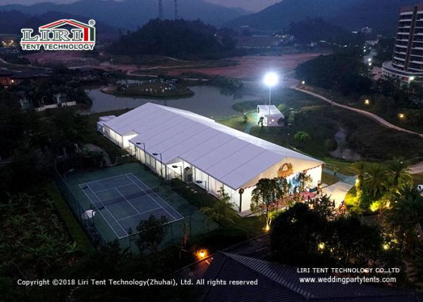 Simple PVC Marquee Tent With Plain PVC Sidewalls For 300 Guest Gathering